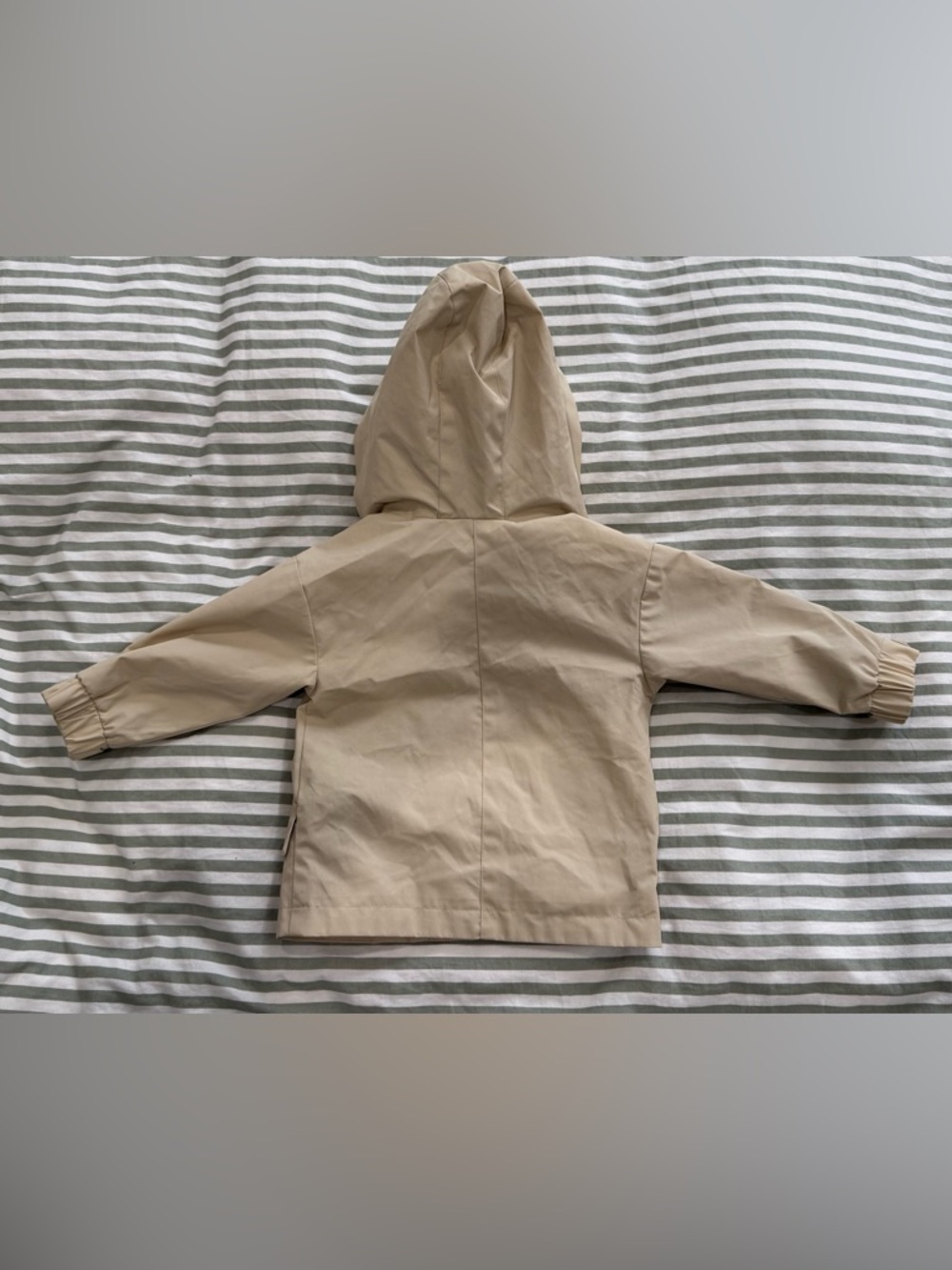 Cat & Jack Beige Hooded Raincoat/Trenchcoat - Picture 2 of 3